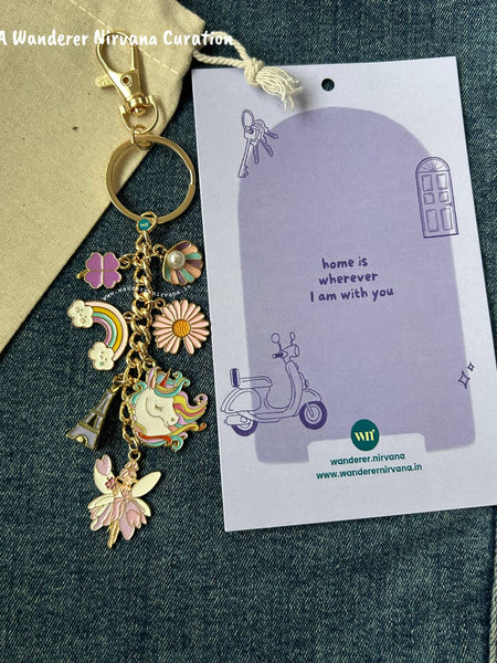 Unicorn Purple Beach Dreamy Luck Multipurpose Keychain Bagcharm