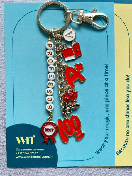 Professor Beaded Keychain Bagcharm
