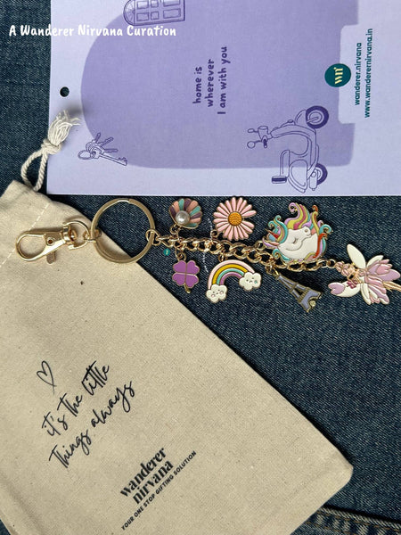 Unicorn Purple Beach Dreamy Luck Multipurpose Keychain Bagcharm
