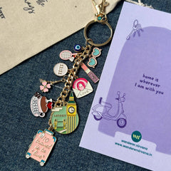 London Paris Fashion Badminton coffee 11:11 keychain Bagcharm
