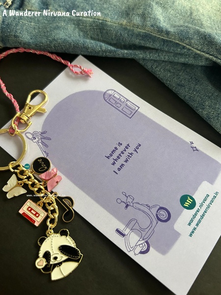 Panda Playlist Music Keychain | Cute Handmade Multipurpose Bagcharm