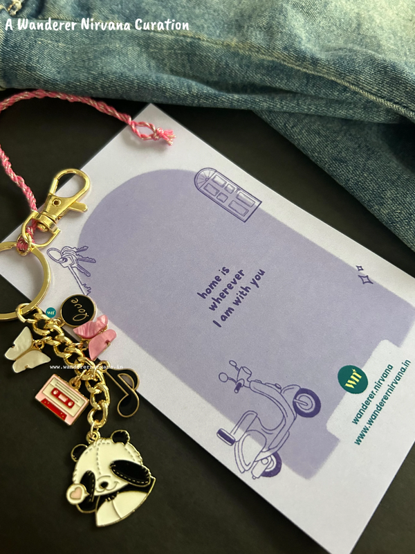 Panda Playlist Music Keychain | Cute Handmade Multipurpose Bagcharm