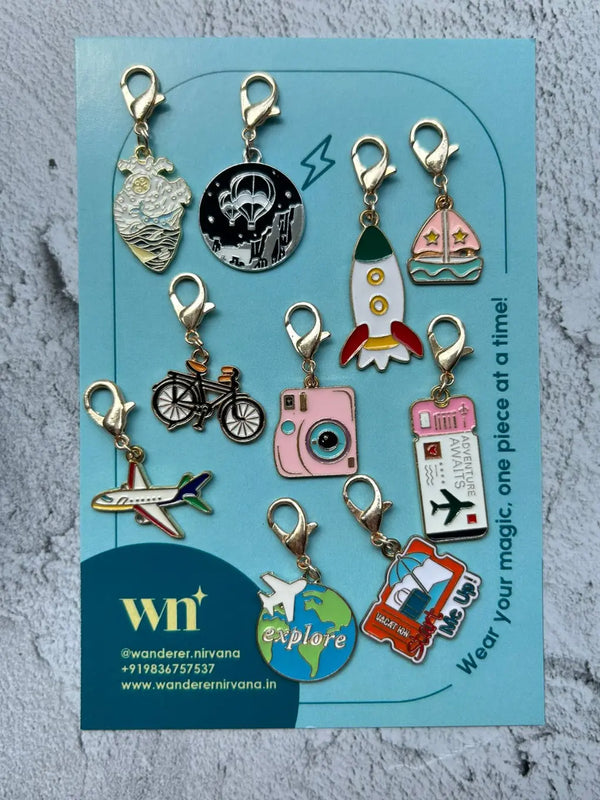 Travel themed Shoe Charm ( Set of 10)