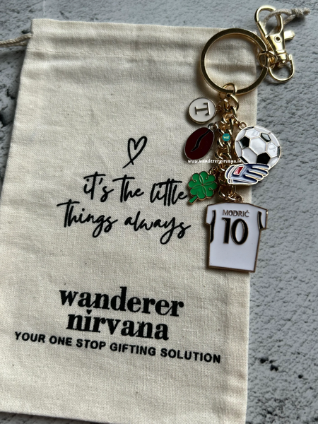 A Lucky Midfielder Football Keychain | Modrić Inspired Personalised Football Keychain
