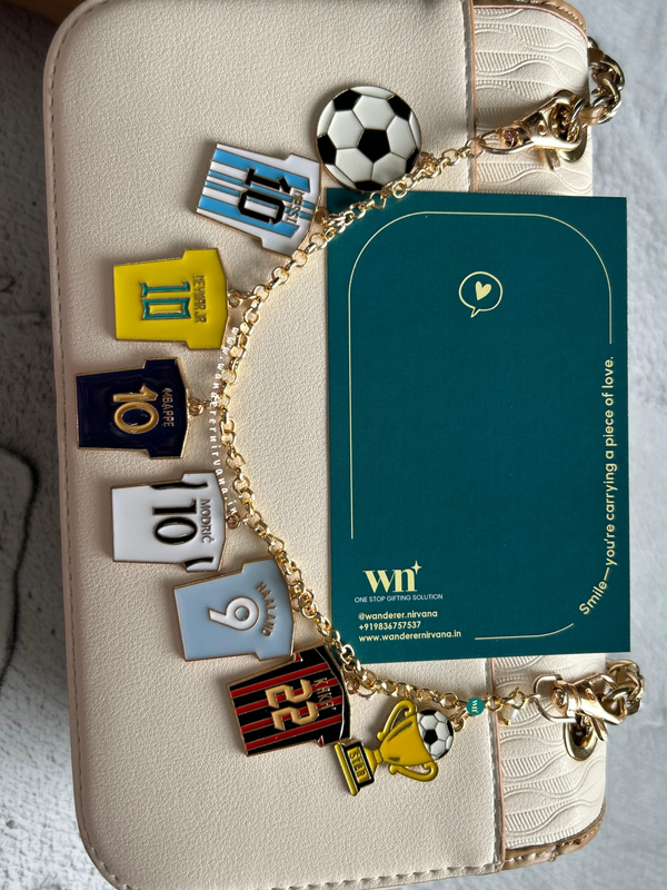 A Football Legends bagcharm Chain | Personalised Football Fan Gift