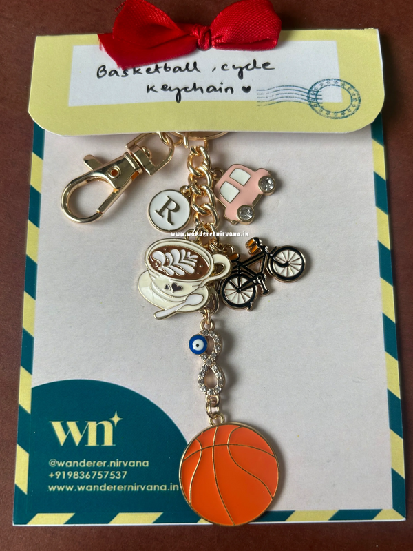 Basketball Cycle Coffee Keychain