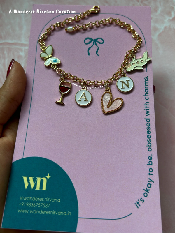 A little of us Travel Wine Butterfly Bracelet
