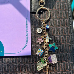 Eiffel tower, Travel, flower , wishing bottle Bagcharm Keychain