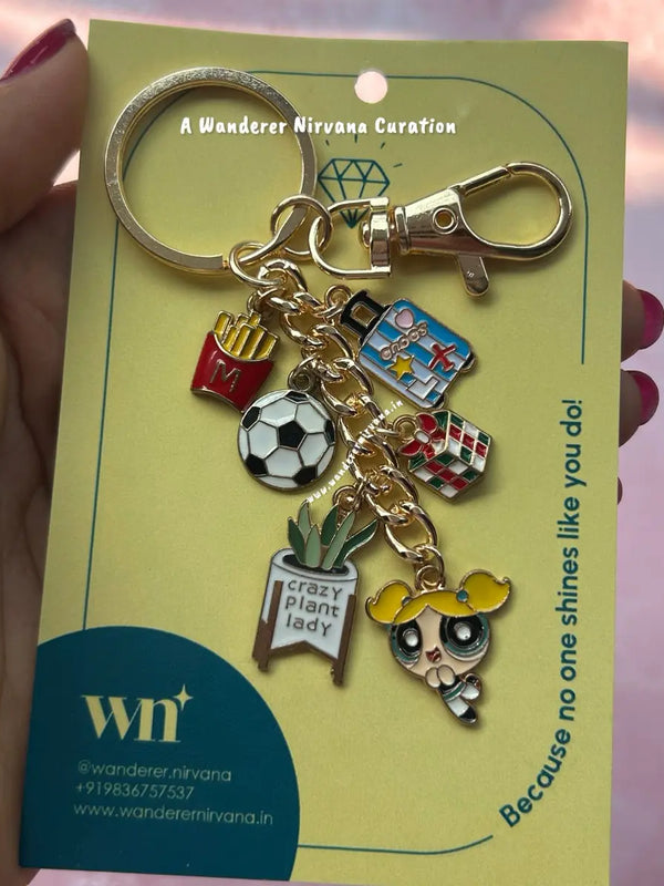 Fries , Travel, football, Gift, plantlady, Powerpuff Keychain