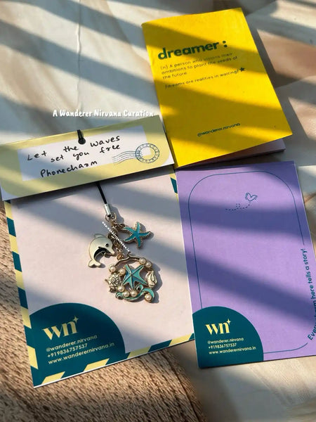 Waves Starfish Dolphin phonecharm