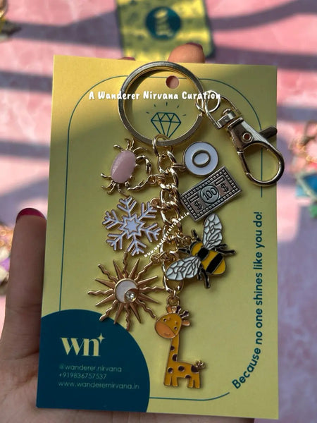 Crab, Bee, Money, Sun, Giraffe Keychain