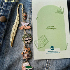 Our Kind of Chapter- Romantic Golden Feather Bookmark