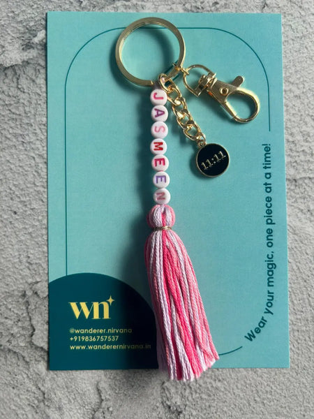 Personalised Boho Name Keychain with 11:11