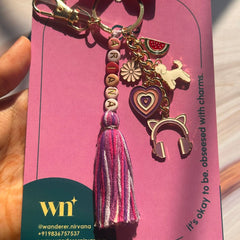 Music , Watermelon, Heart ,Puppy Name boho Keychain
