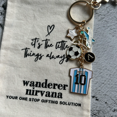A Starbound Football Keychain | Messi Inspired Personalised Football Keychain
