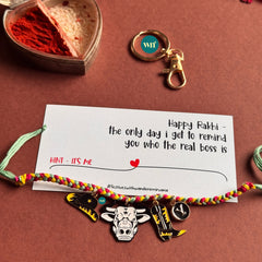 Cowboy Bull Rakhi Keychain
