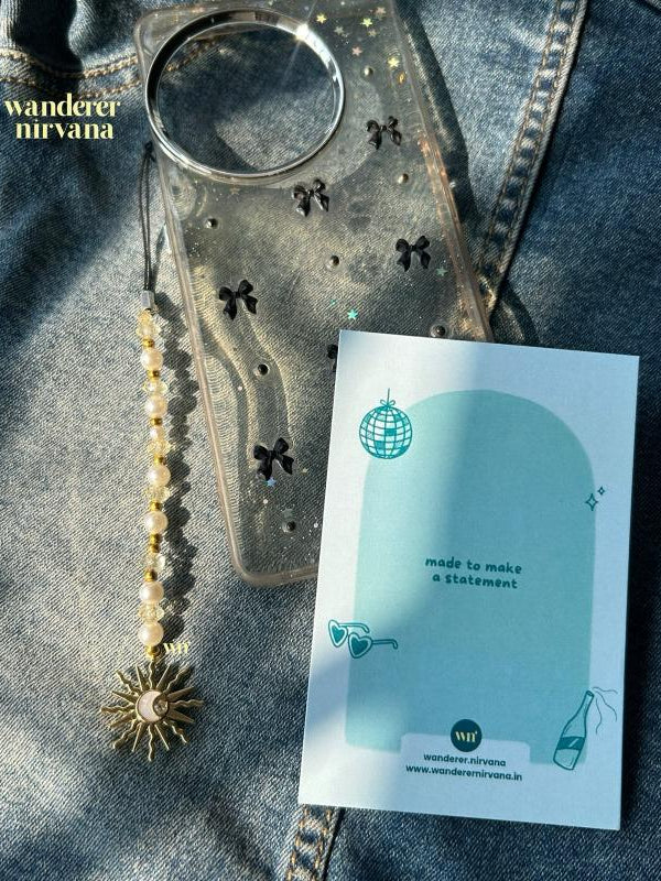 Sun Beaded Phonecharm
