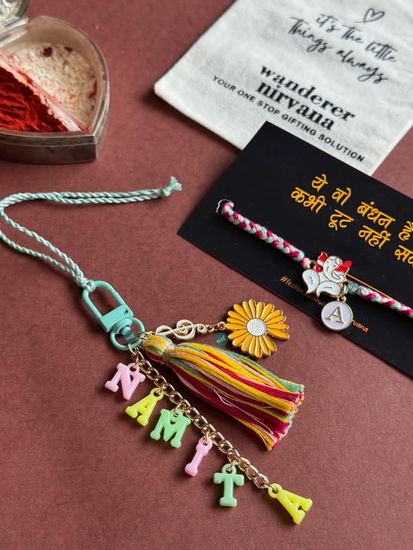 Bhaiya Bhabhi Flower Ganesha Boho set