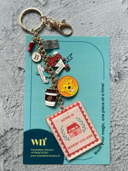 Travel , Golden Retriever, Coffee , Mom Keychain