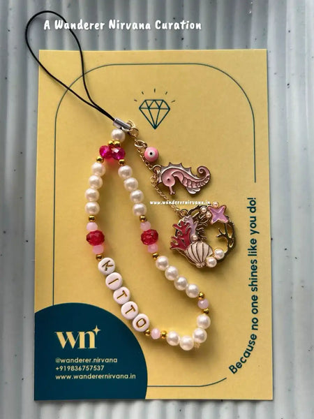 Beach Personalised Beaded Phonecharm