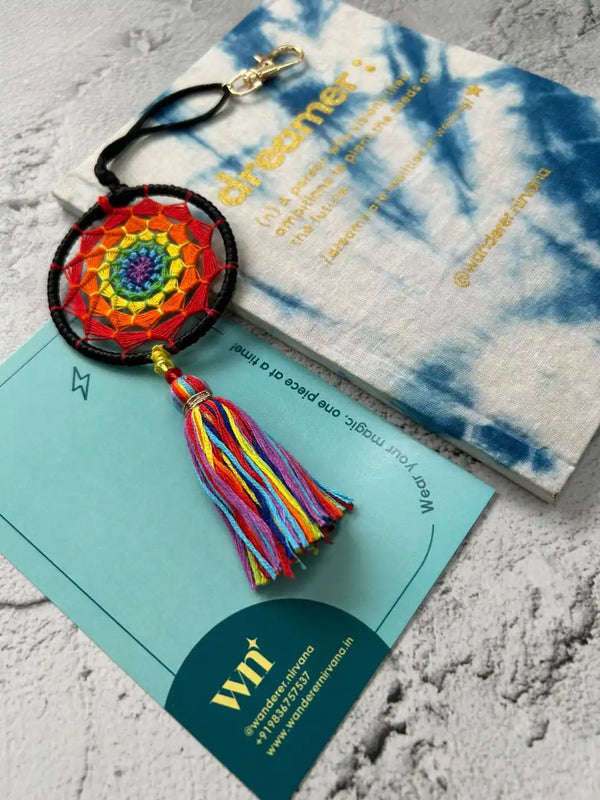 Rainbow Tassel Dreamcatcher Hanging Bagcharm