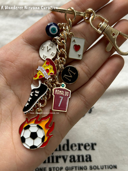 CR7 Matchday Stories Personalised Football Keychain | Ronaldo Inspired Bagcharm
