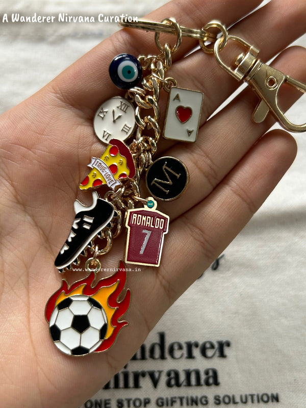 CR7 Matchday Stories Personalised Football Keychain | Ronaldo Inspired Bagcharm