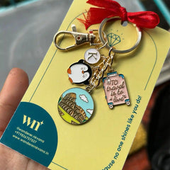 Rome Travel Penguin Personalised Keychain