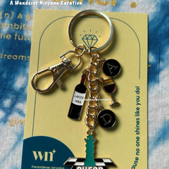 Allie Dean Chess Wine Personalised Keychain Bagcharm | Off Campus Inspired Couple Keychain