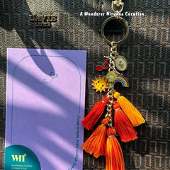 Music Sun Rainbow Flower Orange Boho Bagcharm