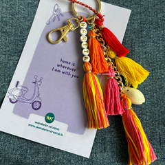 Personalised Sunset Tassel Boho Bagcharm | Handmade Name Keychain