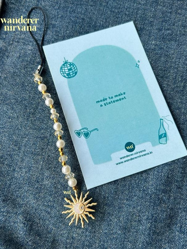 Sun Beaded Phonecharm