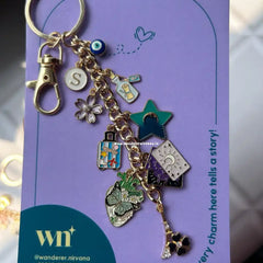 Eiffel tower, Travel, flower , wishing bottle Bagcharm Keychain