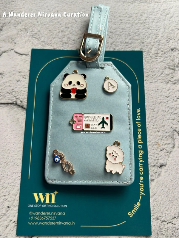 Panda Puppy Adventure Luggage tag