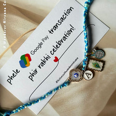 Mother of Pearl EvilEye Morpankh Rakhi