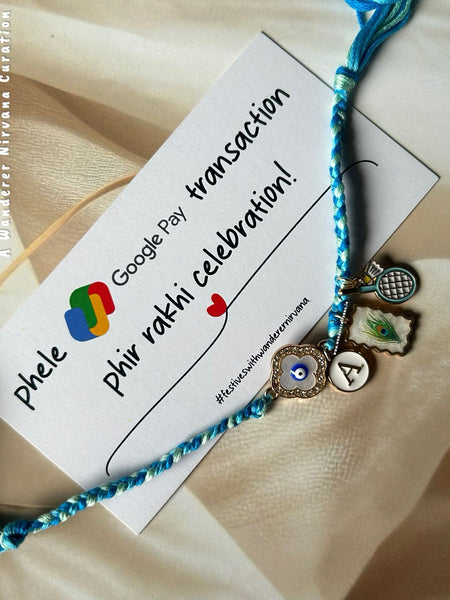 Mother of Pearl EvilEye Morpankh Rakhi