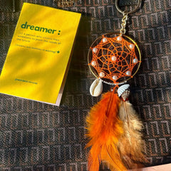 Orange Dreamcatcher Boho Keychain Bagcharm