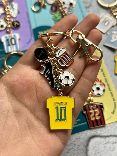 A Beautiful Game Football Keychain| Neymar Jr Inspired Personalised Football Keychain