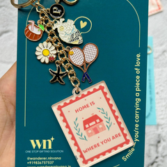 Heart Lawn Tennis Home Story Personalised Keychain Bagcharm