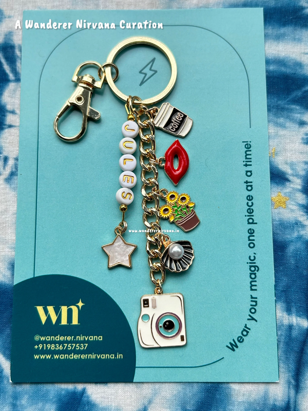 Jules Fifth Line Personalised Keychain Bagcharm | Off Campus Inspired Aesthetic Keychain