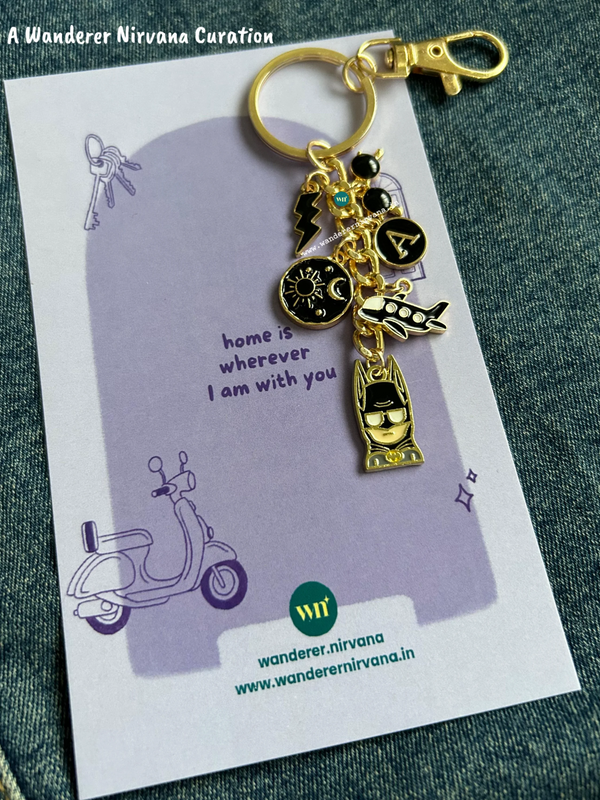 Personalised Batman Dark Knight Keychain | Black Fandom Bagcharm