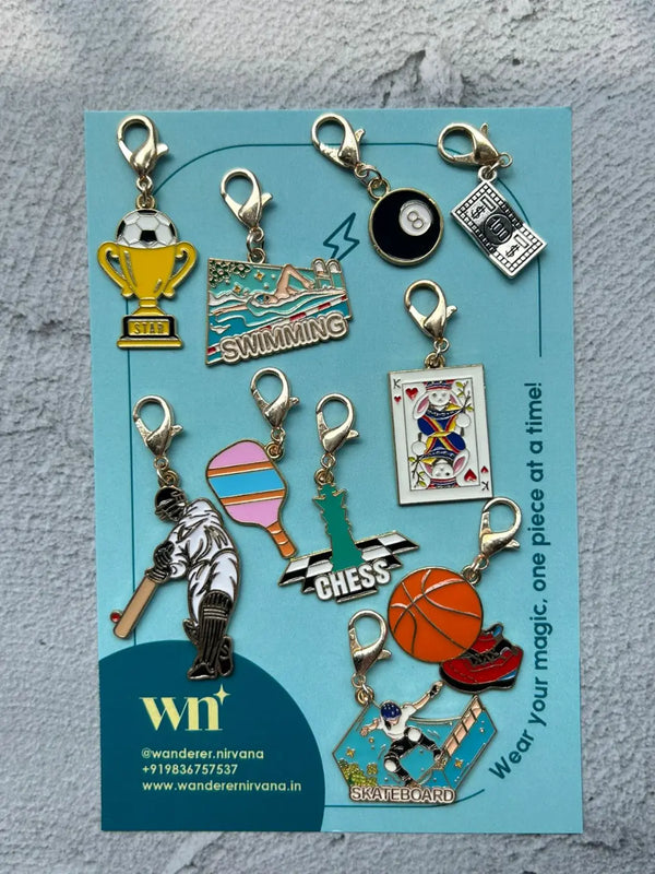 Sports Themed Shoe charms ( Set of 10)