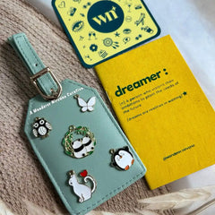Owl Butterfly Cat Penguin Panda Couple Mint Luggage Tag
