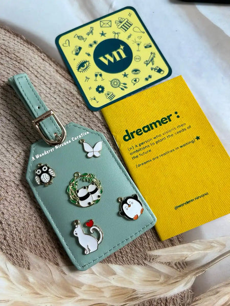 Owl Butterfly Cat Penguin Panda Couple Mint Luggage Tag