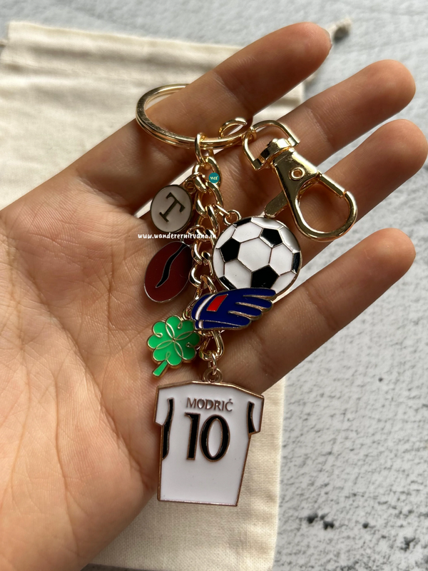 A Lucky Midfielder Football Keychain | Modrić Inspired Personalised Football Keychain