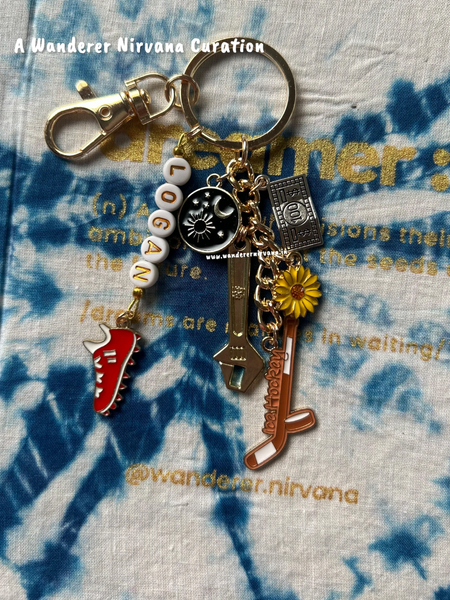 Logan Off Campus Inspired Personalised Beaded Keychain