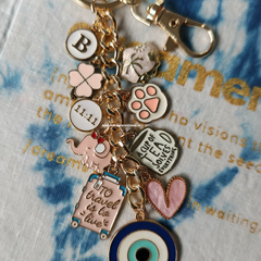 Beach Travel Luck Heart Paw Evil eye Keychain Bagcharm