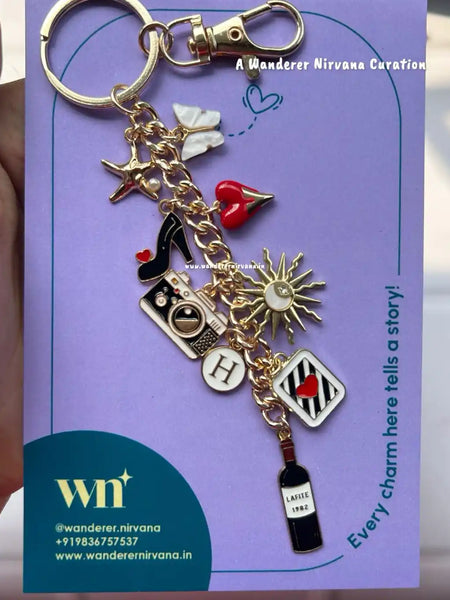 Devil wears Prada wine time bagcharm keychain