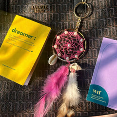 Pink Dreamcatcher Boho Keychain Bagcharm