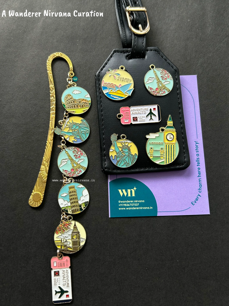 The World Awaits | Bookmark & Luggage Tag Combo